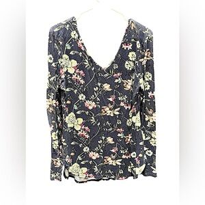 Liberty love Floral V-Neck Long Sleeve Top XL